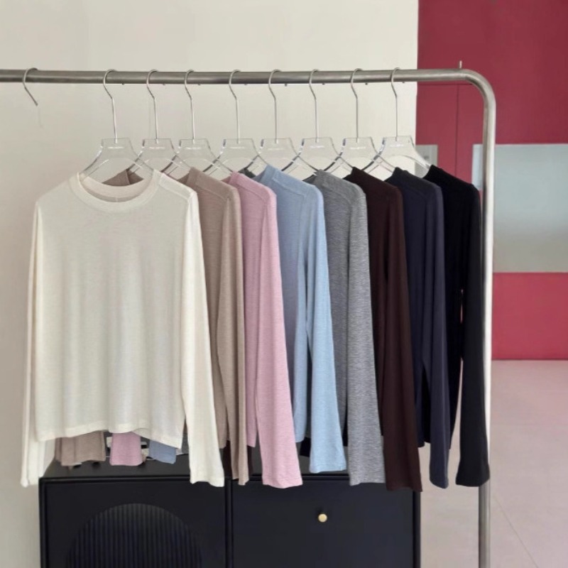Wallpaper - Pull basique mi-long en laine Tencel