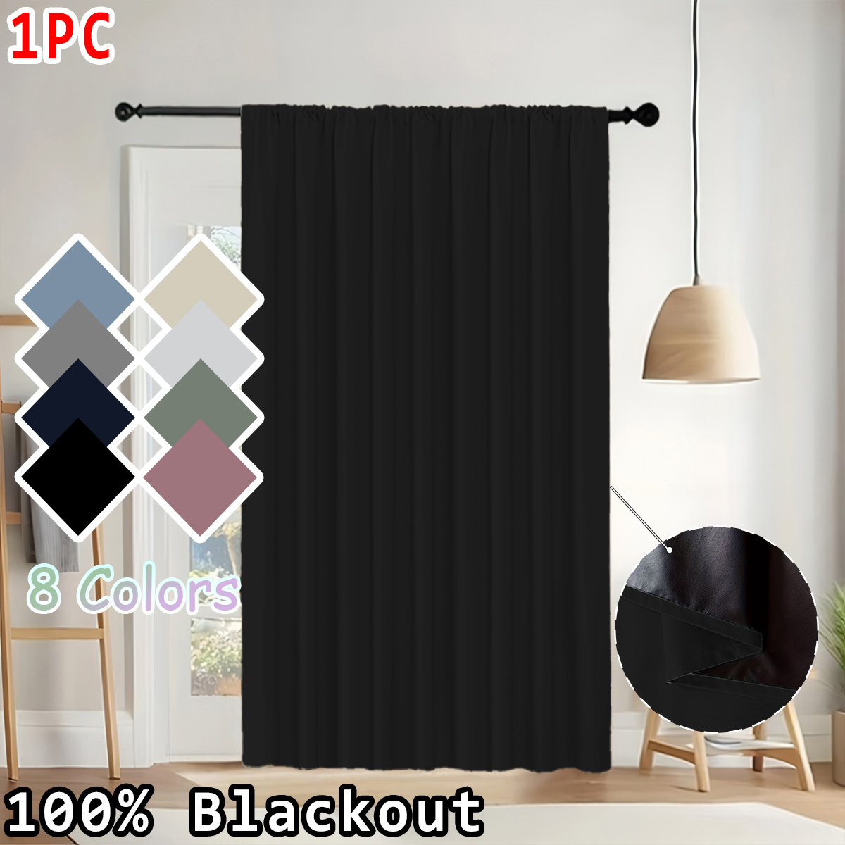1 pièce de rideau occultant si - Curtain Rods avis et prix