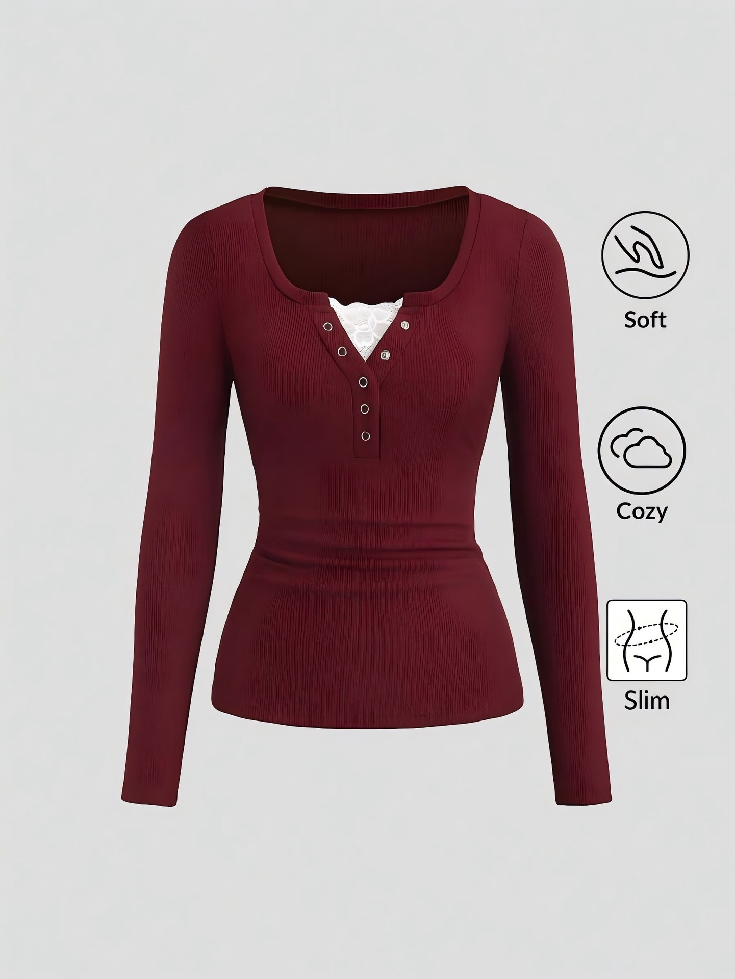 T-shirt Henley pour femme, col - Wallpaper avis et prix